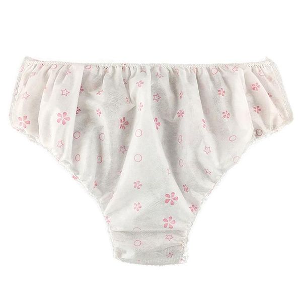 

women's panties disposable underwear floral print non-woven paper briefs, Black;pink