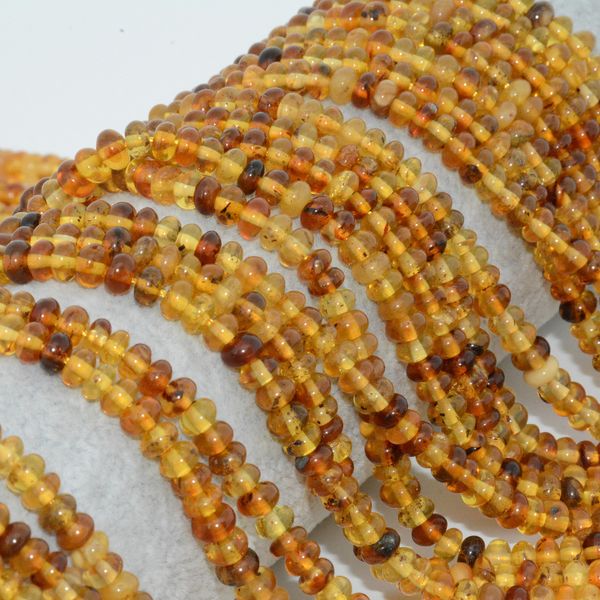 

natural baltic honey + congac amber loose rondelle beads 5.2mm~5.5mm, thickness around 3mm q1219, Bronze;silver