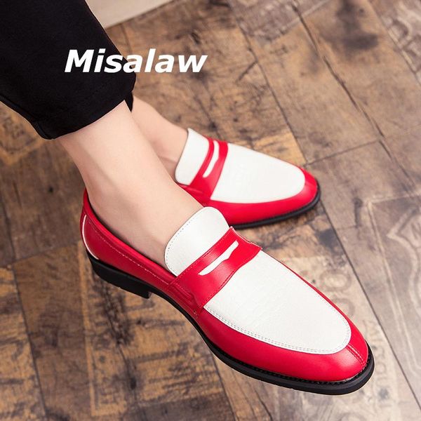 

misalwa new oxford style yellow red men dress wedding shoes italian british leather men loafers size 38-48 wholesale dropship, Black