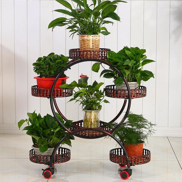 

20% a portable flower stands with wheels metal plant holder creative flower trays organizer large storage rack for home1