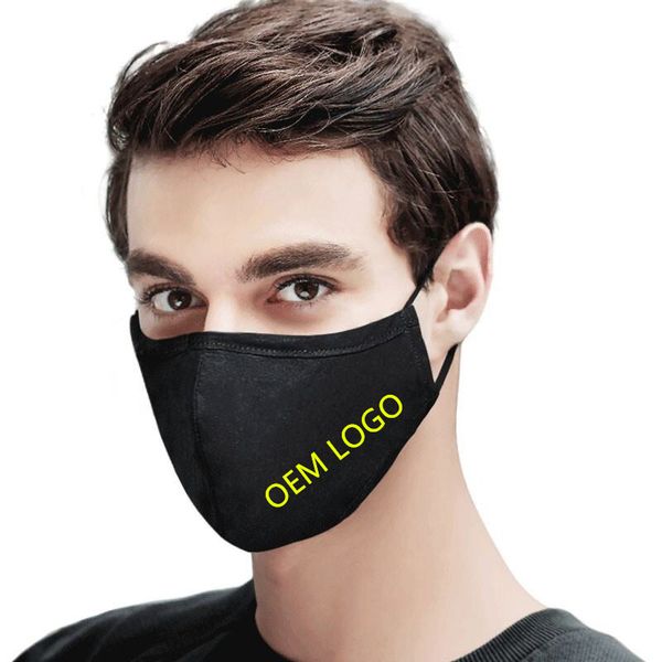 

custom comfortable cotton in wholesale washable stock printed sport black cloth reusable face mask