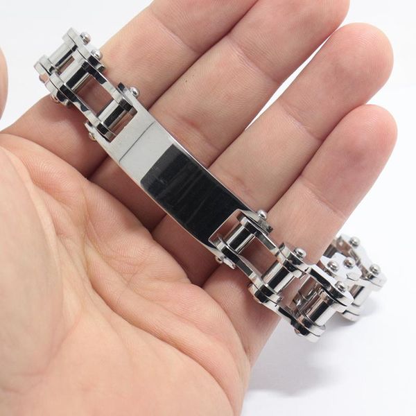 

stainless steel bicycle bracelet rock 316l stainless steel biker mens bracelet link chain motorcycle bike bicycle chain, Black