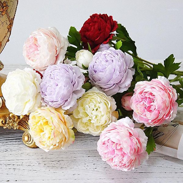 

decorative flowers & wreaths arrival artificial peony flower branch fake fleur artificielle rose flores for home wedding decoration party su