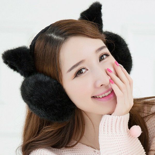 

winter big 2021solid fur warmer faux earlap earmuffs thicken plush fluffy ear muffs