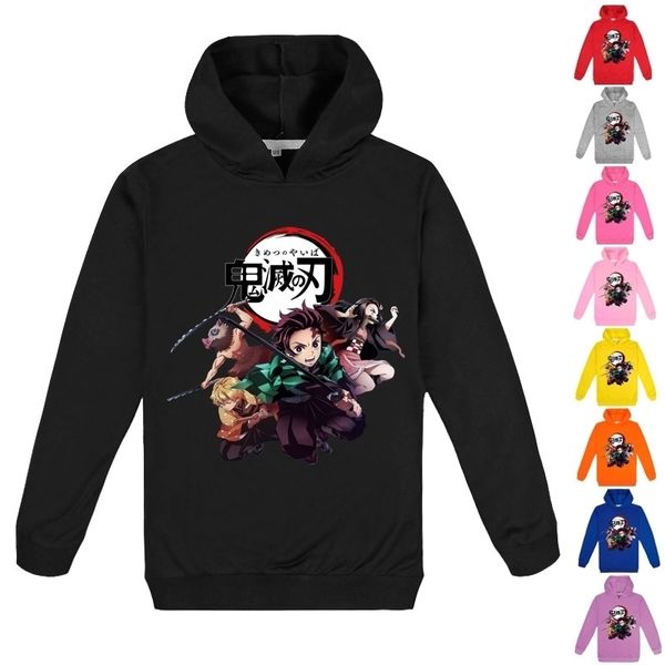 

kids men woman clothes japanese anime hoodie women hoodies oversize sweatshirt kimetsu no yaiba harajuku clothing homme hombre lj201102, Black