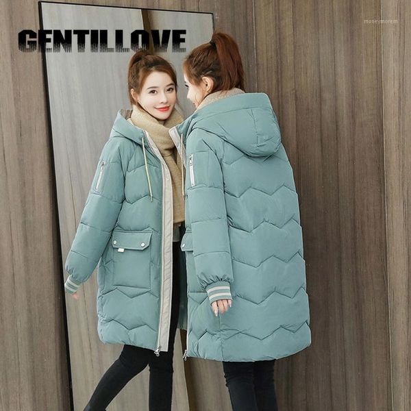 

women's down & parkas 2021 winter women long hooded jacket female cotton coat warm outwear ladies travel fashion midi 1, Black