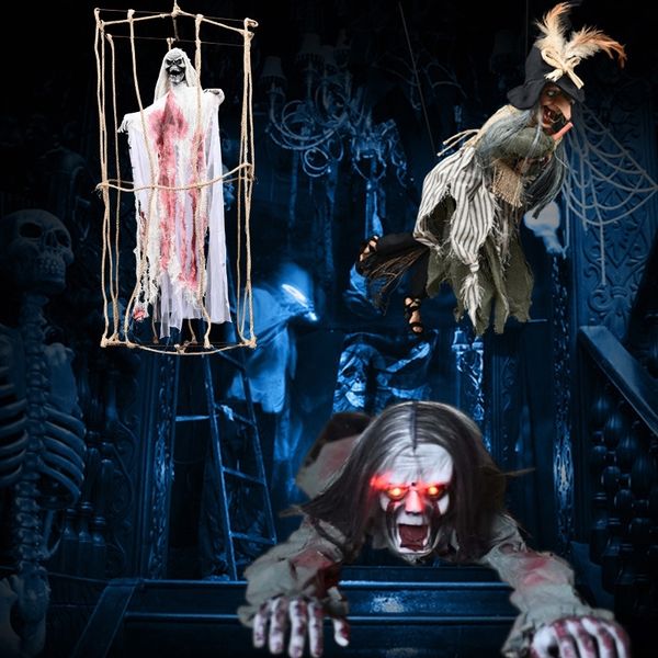 

kndpn halloween decorations horror ktv props luminous propsprops bar skull luminous ktv haunted toys house head electric hanging ghost uaj0g