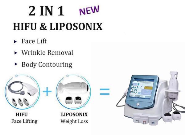 

hifu new arrival 2 in 1 hifu smas vmax hifu skin tightening wrinkle remover liposuction slimming fat reduction machine, Black;white