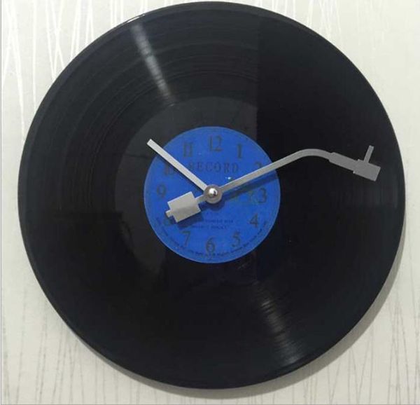 Quartzo redondo vintage barato relógio de parede cd preto vinil registro relógio Duvar saati horloge mural relógio de cozinha para casa decoração lj200827