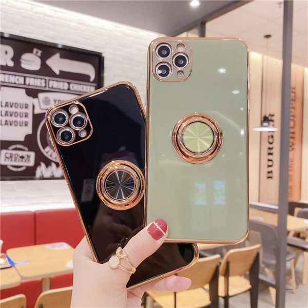 

magic cube electroplated magnetic ring bracket integrated shell 12 mobile phone shell 78p fine hole for xsmax luxury women