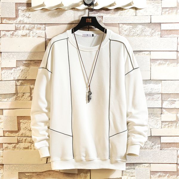 

new japan casual o-neck 2021 black white oversized hoodie sweatshirt men's thick fleece style hip hop high streetwear clothing 0p4z