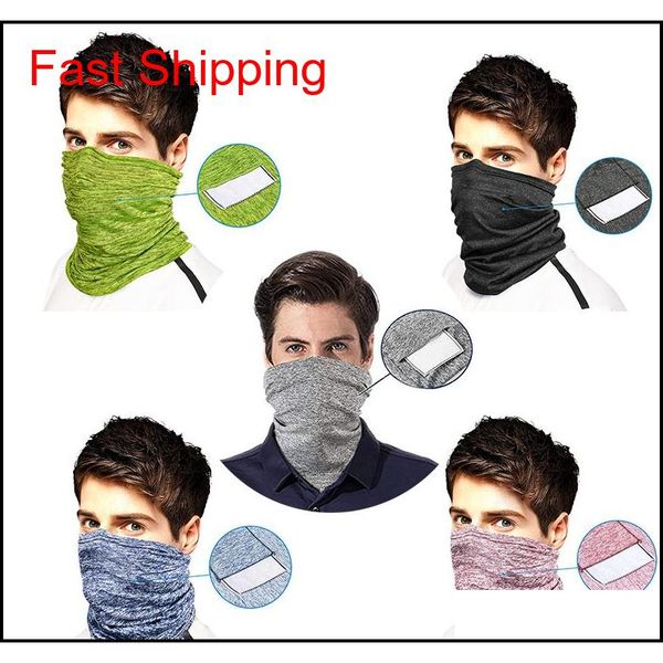 

shipping cycling face mask with pm2.5 filter bandana face cover sports headbands neck gaiter outdoor riding motorcycle masks adb3w, Black