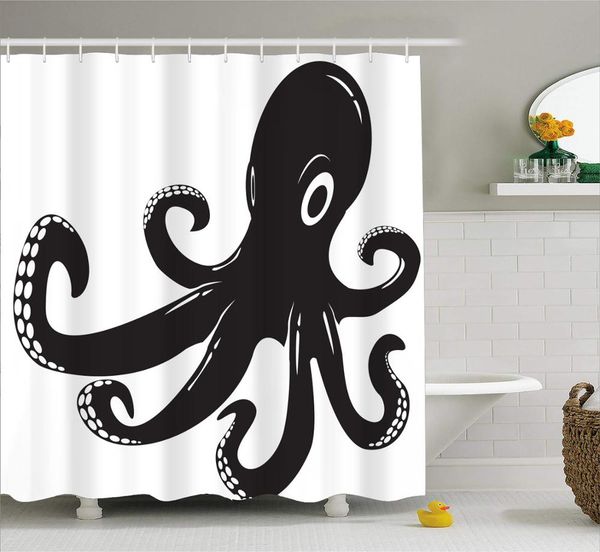

cute ocs with tentacles home decor waterproof screen polyester fabric sea animal washable shower curtain dorm home l