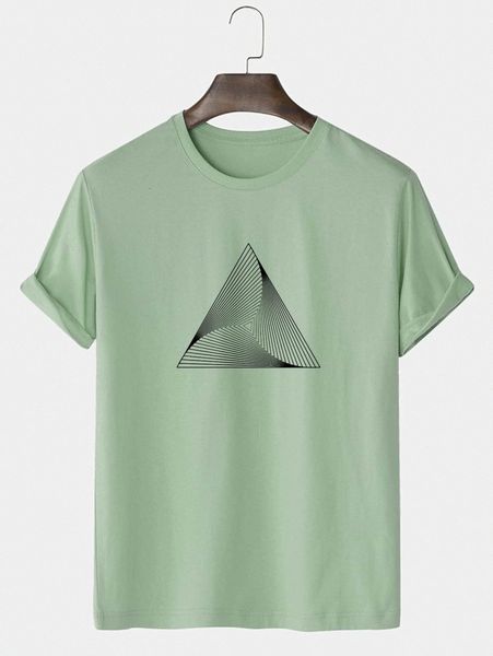 

men 3d geo print short sleeve tee k4qq#, White;black