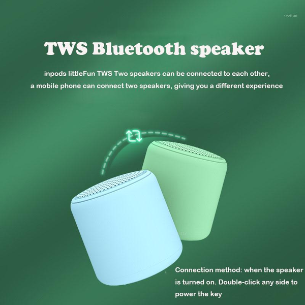 

mini portable bluetooth speaker bluetooth 5.0 360 sound effect long endurance tws subwoofer black hd call outdoor column1