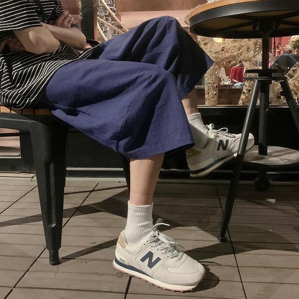 

men's pants men harajuku harem 2021 mens summer cotton linen joggers male vintage korean style sweatpants fashions, Black