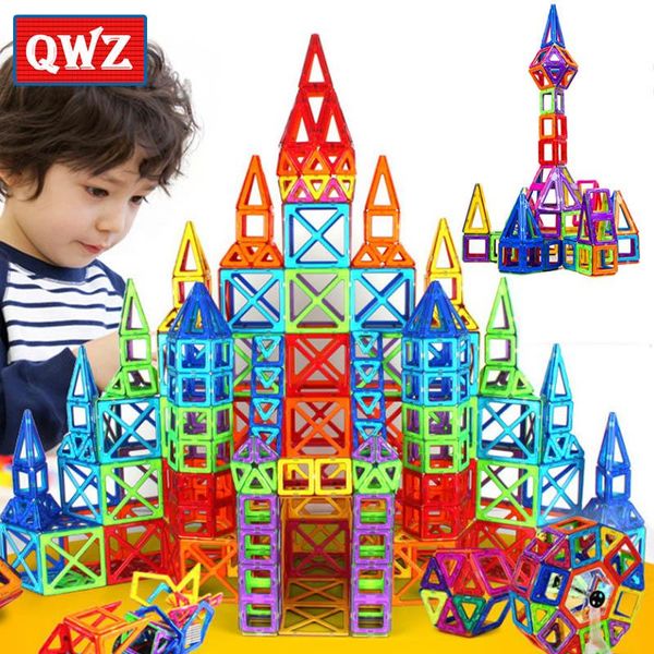 

qwz 164pcs mini magnetic designer construction set model building toy plastic magnetic blocks educational toys for kids gift yxlsww