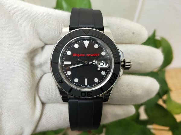 

wristwatch 40mm 116655 oysterflex black dial rubber strap bands asia 2813 movement automatic mens watch watches, Slivery;brown