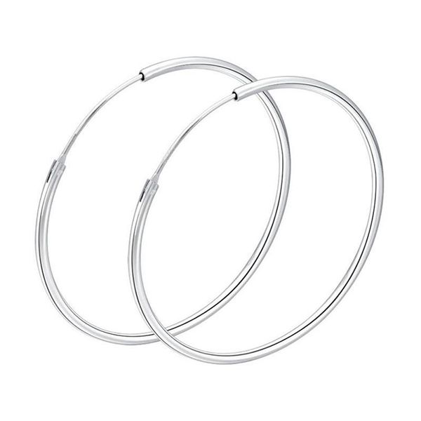 

sinya 925 sterling silver hoop circle ring earring for women 100% allergy circle diameter 13mm 20mm 30mm 50mm, Golden;silver