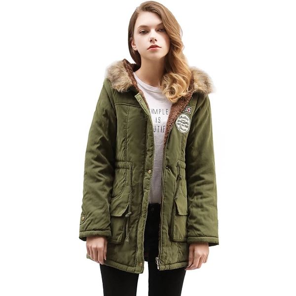 

female winter degree women's parkas coats hooded fur collar thick section girl warm winter jackets snow coat jacket 210203, Black