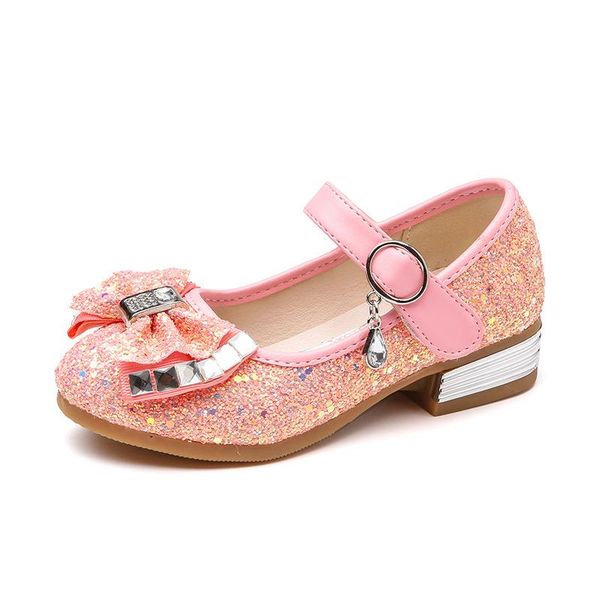 

new 2020 princess kids girls wedding shoes dress shoes sequins girls party eur26-36, Black;grey