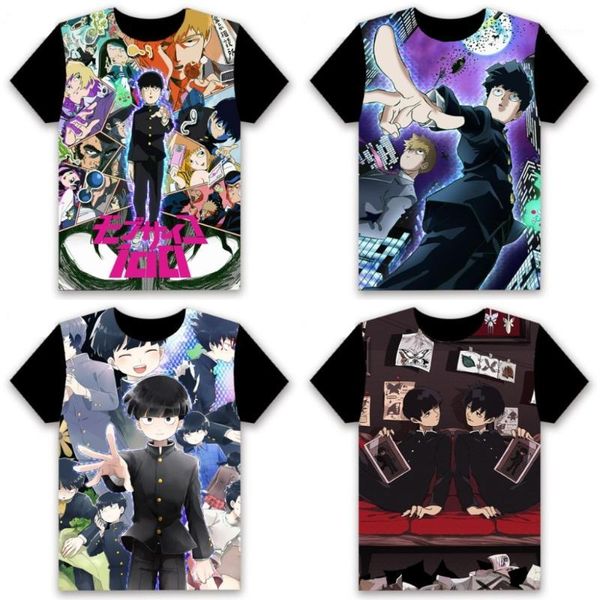 

men's t-shirts fashion t-shirt anime mob psycho 100 kageyama shigeo ritsu cosplay short sleeve women men black tee casual summer 1, White;black