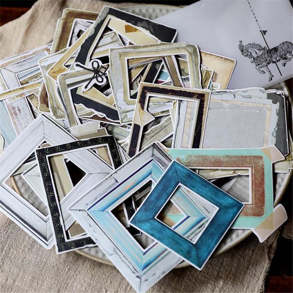 

35pcs frame mixed paper stickers kits die cut for diy scrapbooking junk journal tn planner p sticker card making s032