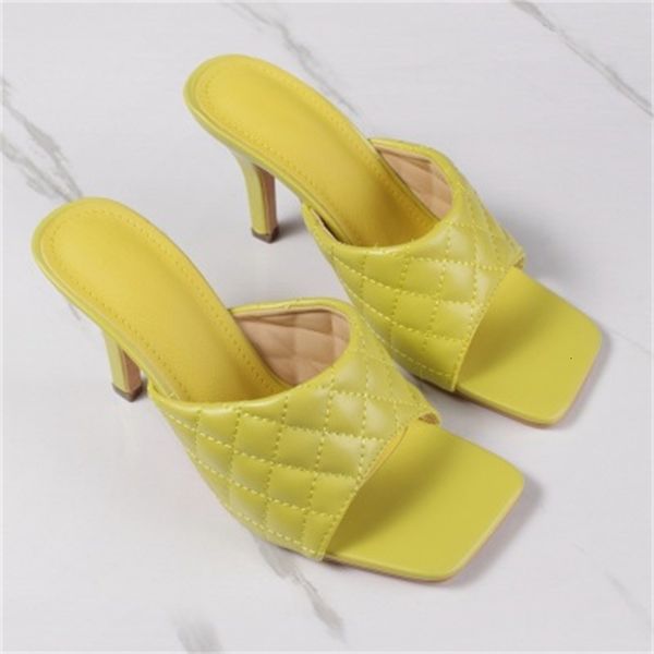 

new arrivals 2021 elegant fashions high-heel slippers toe-square foot sliding in female shoes will see black pink white 1ku9