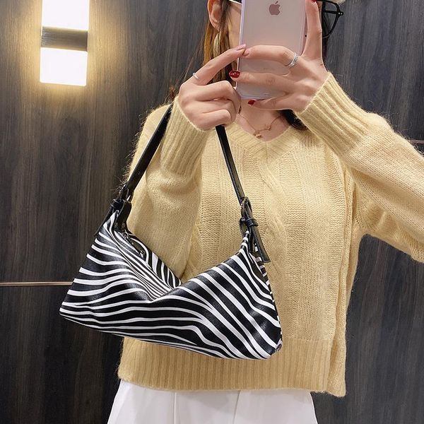 

veryme fashion zebra pattern baguette bag women leather armpit pack 2021 vintage crossbody lady handbag new trendy shoulder bags