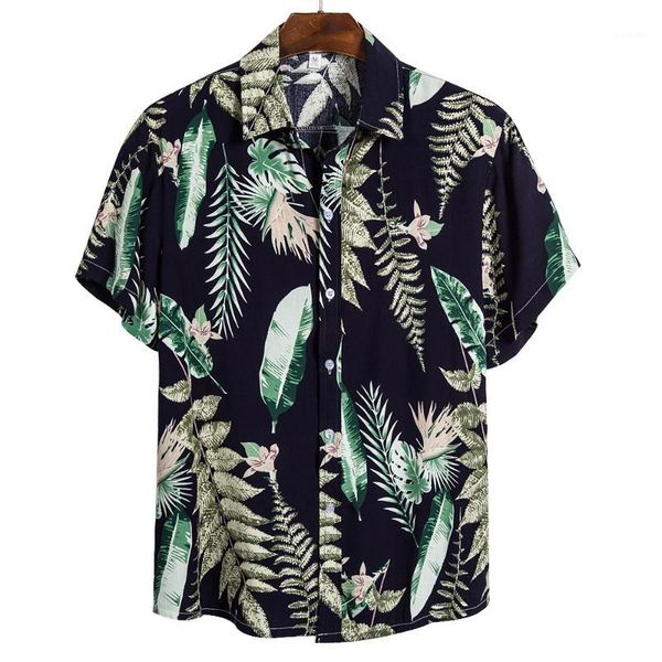 

cysincos beach shirts summer fashion camisa masculina coconut tree printed short sleeve button down hawaiian male shirts1, White;black