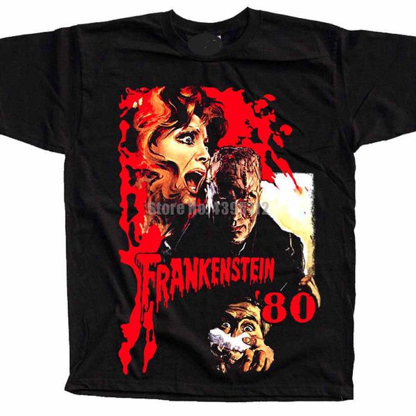

frankenstein '80 movie poster women's hip hop streetwear femmes black of white xxxxl sport hooded sweatshirt hoodie t shirt