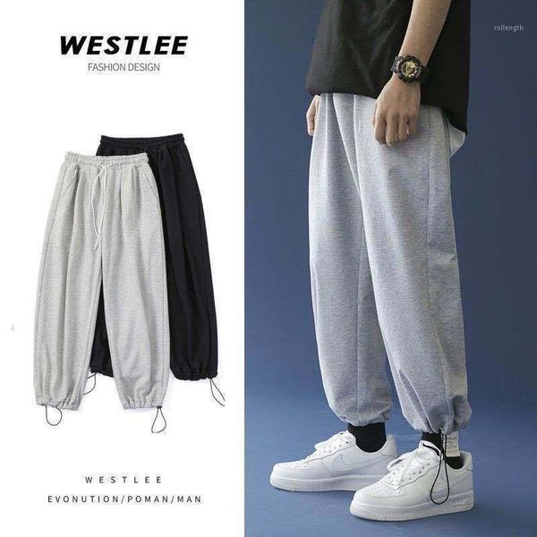 

new style men's autumn and winter korean fashion loose straight casual pants1, Black