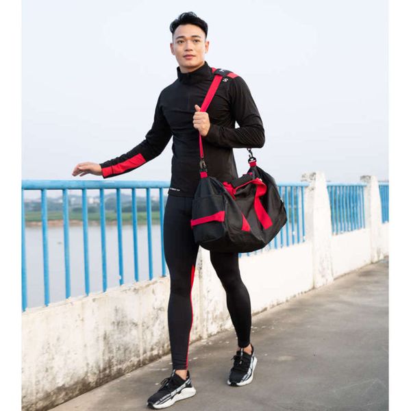 

thermal fitness outdoor running two plush piece sports suit men's tights, Gray