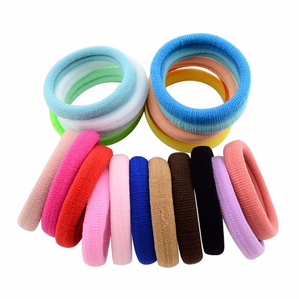 

40pcs/lot fashion women or girls elastic rope ring hairband christmas party solid ponytail different color hair ropes 816, Slivery;white