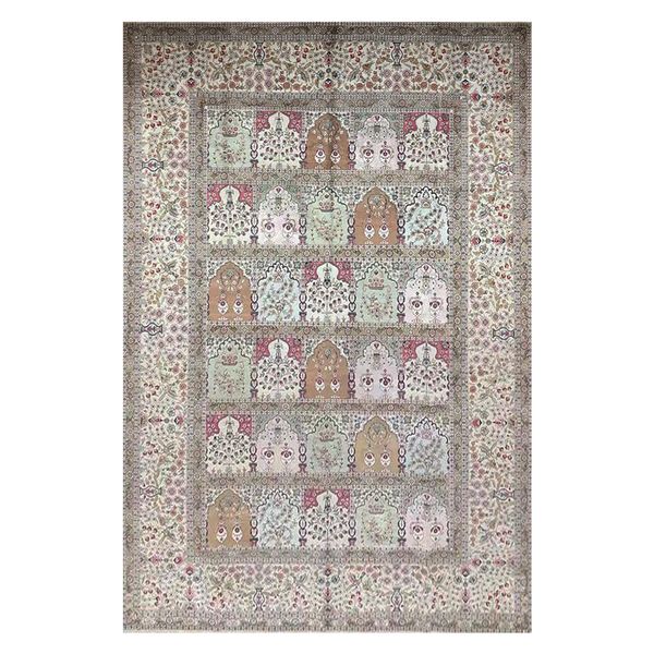 

7x10 feet turkey design silk rug hand-knotted carpet large area carpet turkey four seasons
