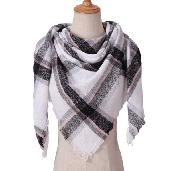 

16 colors fashion women plaid scarves grid tassel shawl winter neckerchief lattice triangle blanket scarf cyz2852, Blue;gray
