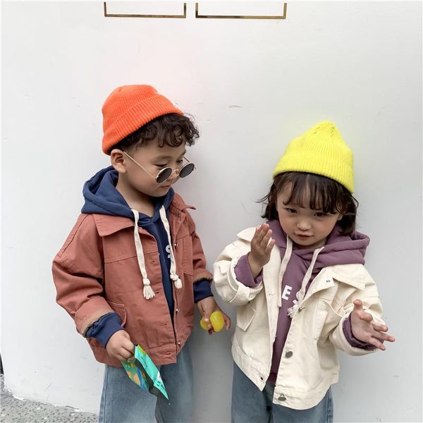 

children's jackets autumn new fashion boys and girls turn-down collar coats kids boys denim jacket baby outwear coats 2-7 years, Blue;gray