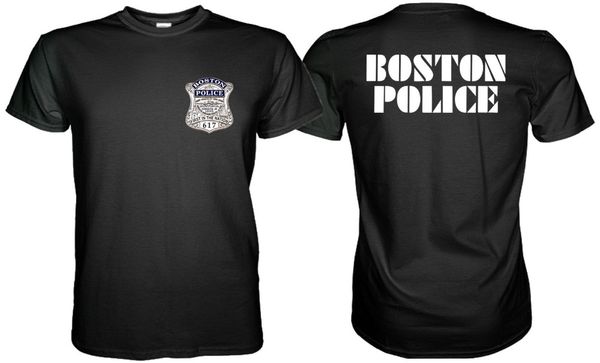 

boston police black t shirt summer fashion street wear summer style cotton short cool shirt sport hooded sweatshirt hoodie