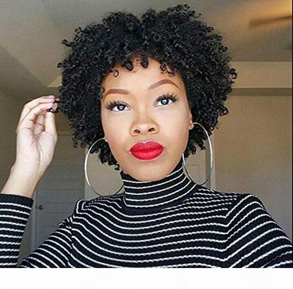 

curly with bangs lace front human hair short bob wigs with baby hair brazilian remy hair front wigs for black women, Black;brown