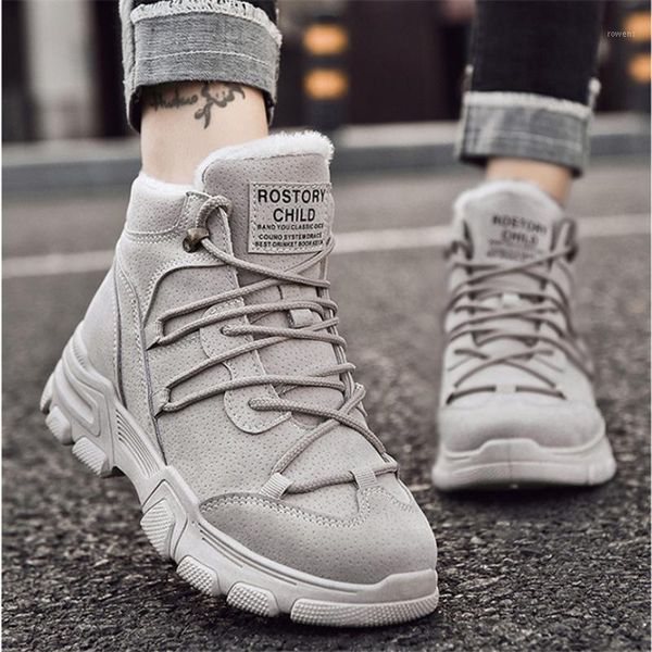 

women boots winter increase ankle boots women plus velvet snow warm round head casual zapatillas botas q711, Black