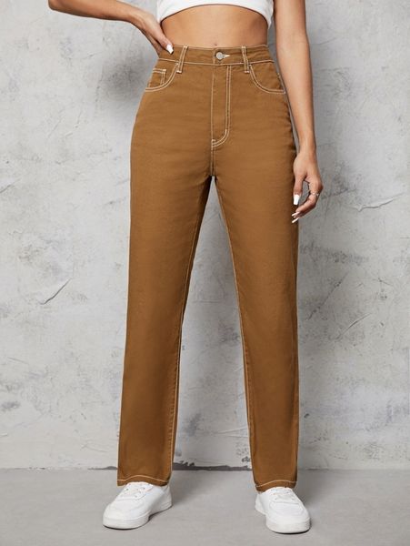 

high waisted straight leg pants y9wz#, Black;white