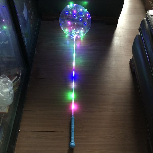 Decorazione per feste LED Palloncino Bobo luminoso Lampeggiante Palloncini trasparenti e luci a corda 3M con impugnatura Giocattoli di Natale 2023