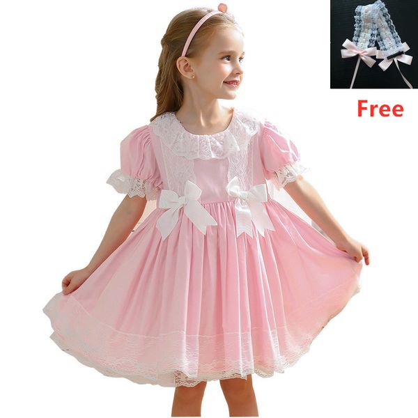 

2020 girls dress baby princess party birthday christmas kids dresses for girl bow robe fille boutique spain children clothes 5t t200709, Red;yellow