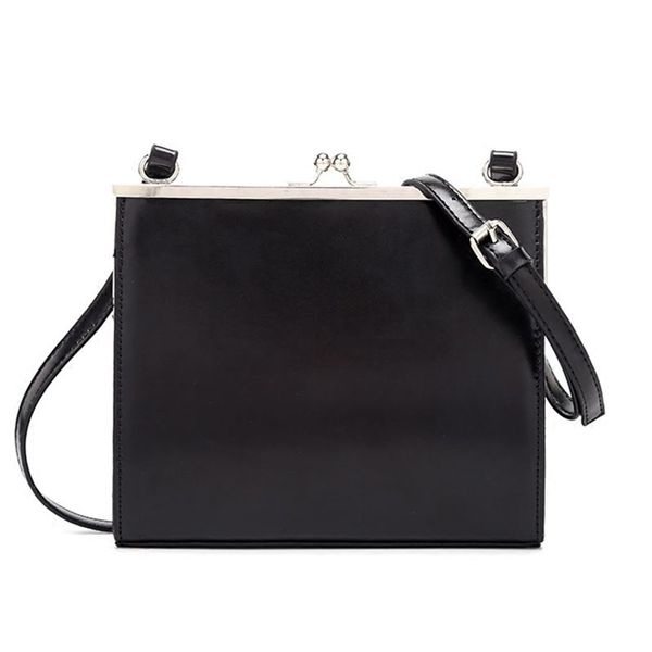 

casual clip bag women messenger bag pu leather black 2019 lady shoulder crossbody bag brands all-match tote bags ins purse sac c1016