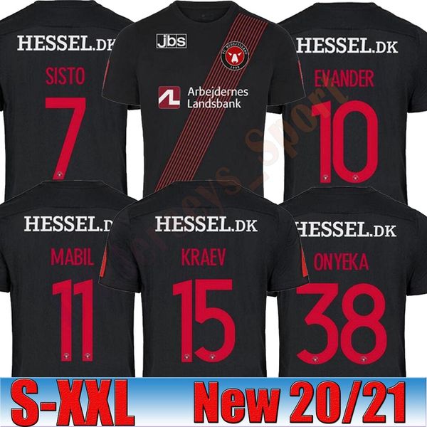 

20 21 midtjylland soccer jersey 2020 2021 sisto evander mabil kraev onyeka home away third football shirts thailand quality, Black