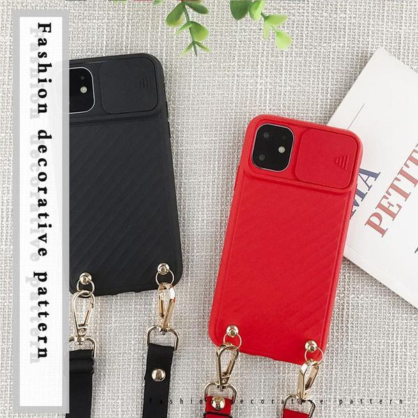

kjoew case for iphone 12 11 pro max xr x xs se 2020 7 8 plus camera protection crossbody shoulder strap qylcdb