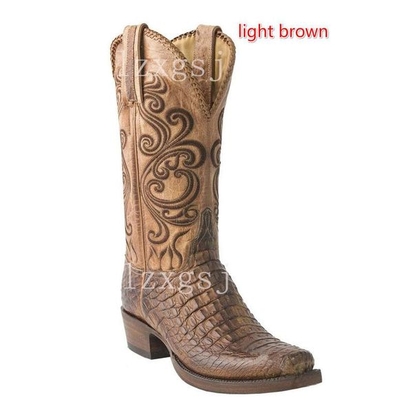 

mid-calf boots vintage pu leather western biker boots fashion 2021 winter casual shoes pointed toe women comfort female, Black