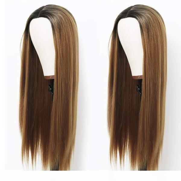 

ombre highlight wig human hair highlight 4 27 straight lace front wigs pre plucked baby hair peruvian remy brown honey blonde frontal wig, Black;brown