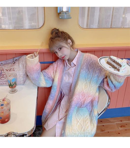 

women's down & parkas rainbow soft sweater for spring and autumn wear jacket, Black