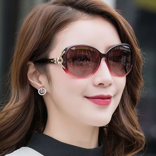

new women's polarizing korean version big round face sunglasses women anti ultraviolet, White;black